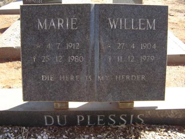 PLESSIS Willem, du 1904-1979 &amp; Marié 1912-1980