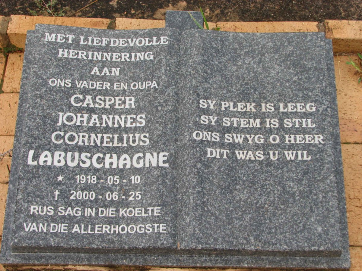 LABUSCHAGNE Casper Johannes Cornelius 1918-2000