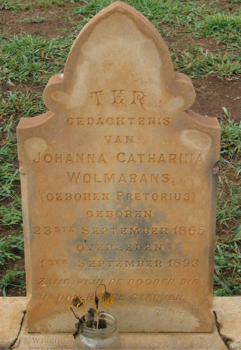 WOLMARANS Johanna Catharina nee PRETORIUS 1865-1893