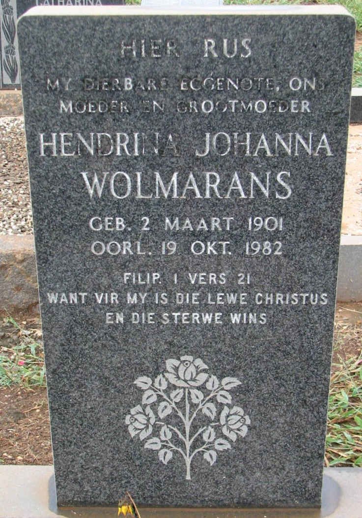 WOLMARANS Hendrina Johanna 1901-1982