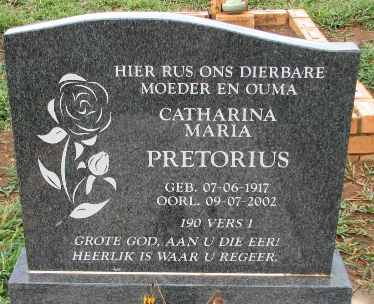 PRETORIUS Catharina Maria 1917-2002
