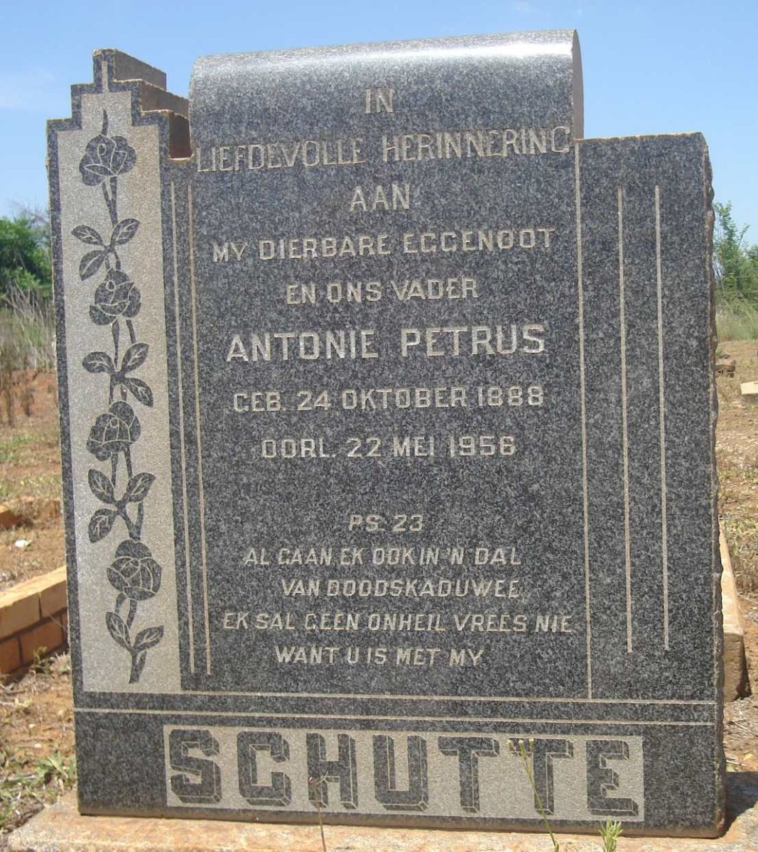 SCHUTTE Antonie Petrus 1888-1956