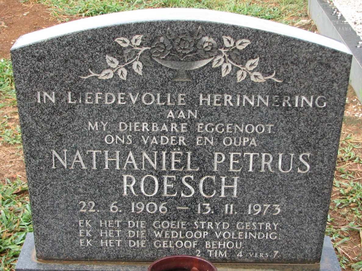 ROESCH Nathaniël Petrus 1906-1973