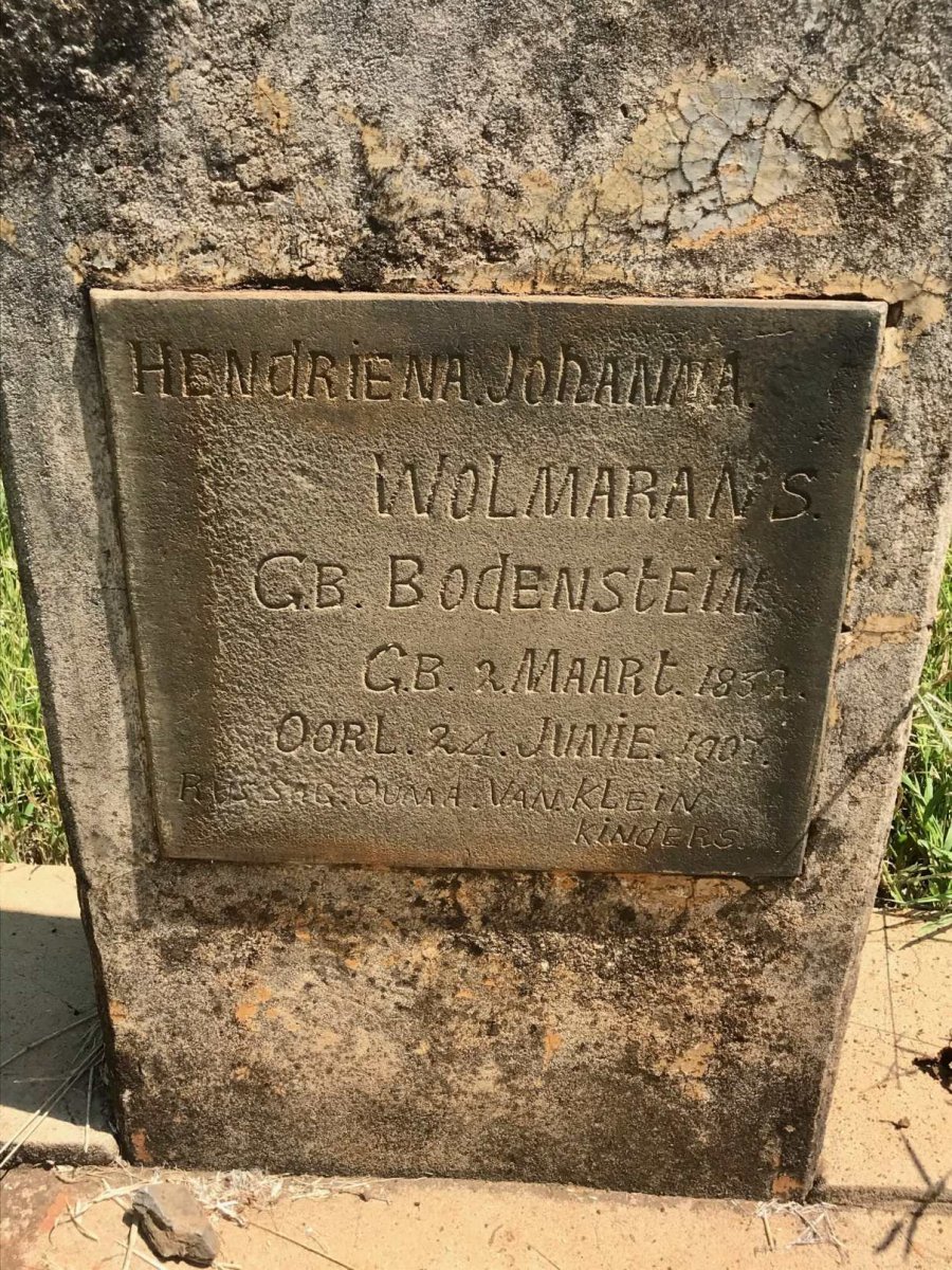 WOLMARANS Hendriena Johanna nee BODENSTEIN 1832-1907