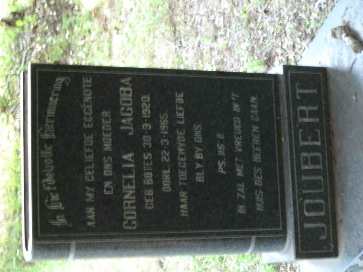JOUBERT Cornelia Jacoba nee BOTES  1920-1965