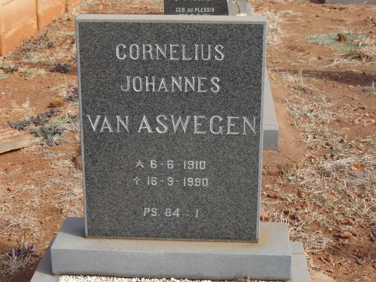 ASWEGEN Cornelius Johannes, van 1910-1990