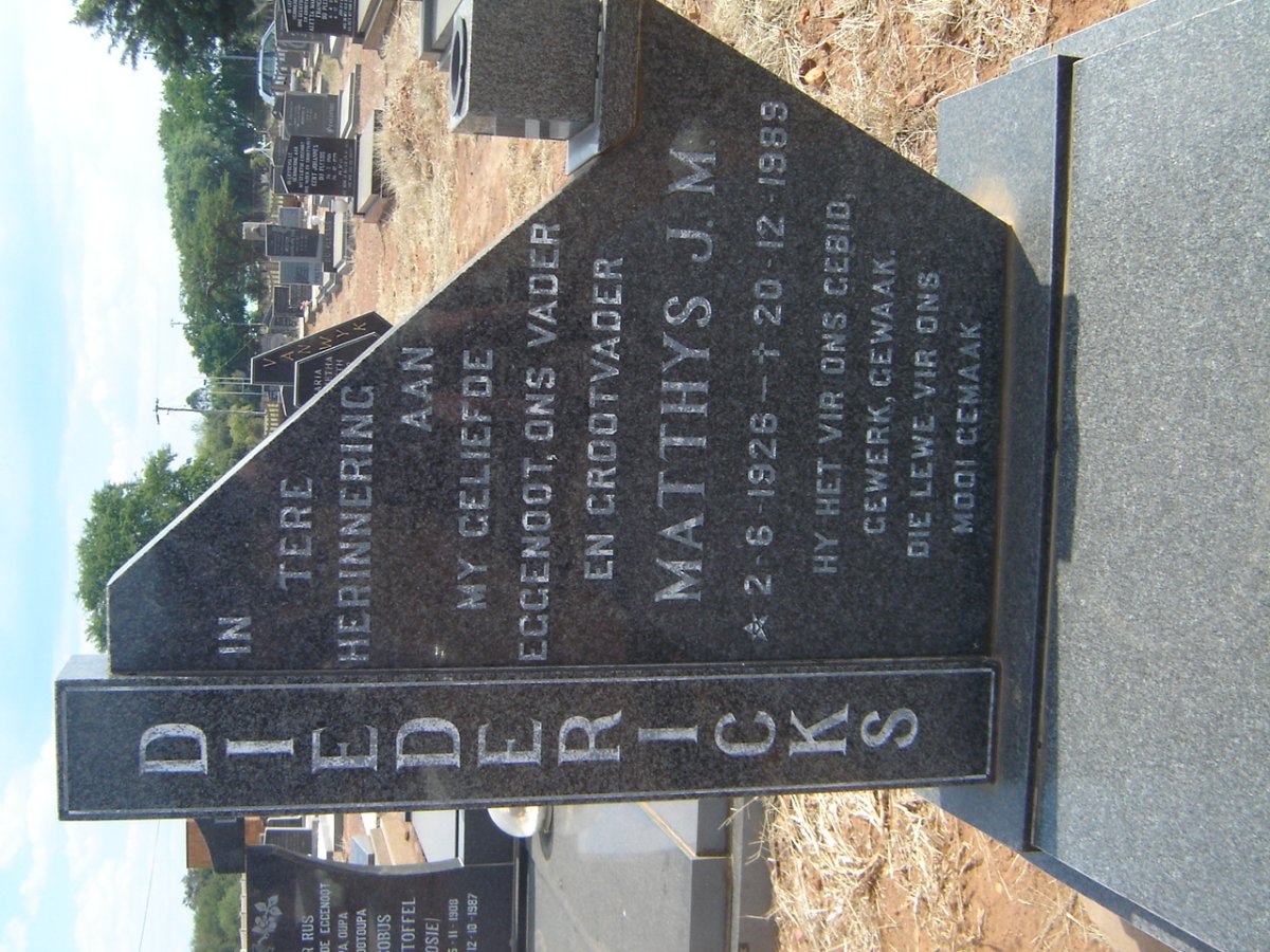 DIEDERICKS Matthys J.M. 1926-1989