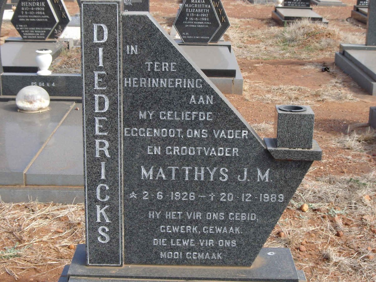 DIEDERICKS Matthys J.M. 1926-1989