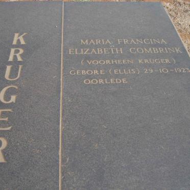 COMBRINK Maria Francina Elizabeth, previously KRUGER nee ELLIS 1923-