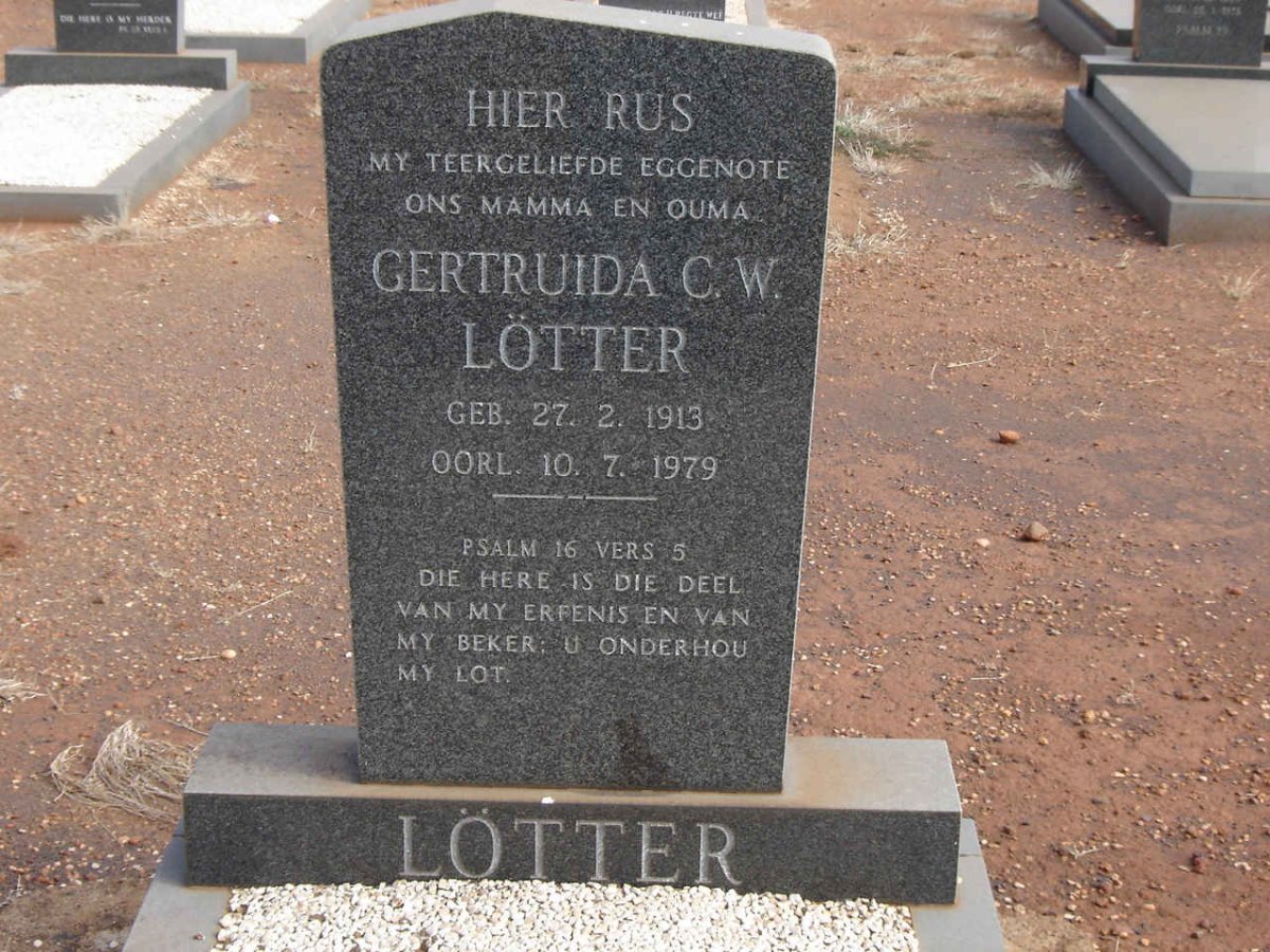 LOTTER Gertruida C.W. 1913-1979