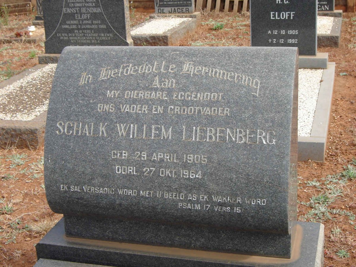 LIEBENBERG Schalk Willem 1905-1964