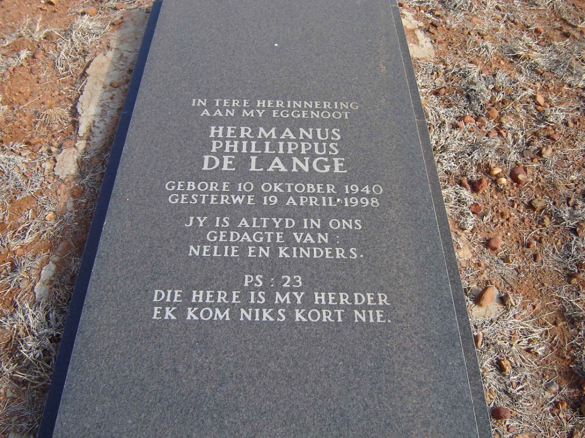 LANGE Hermanus Phillippus, de 1940-1998
