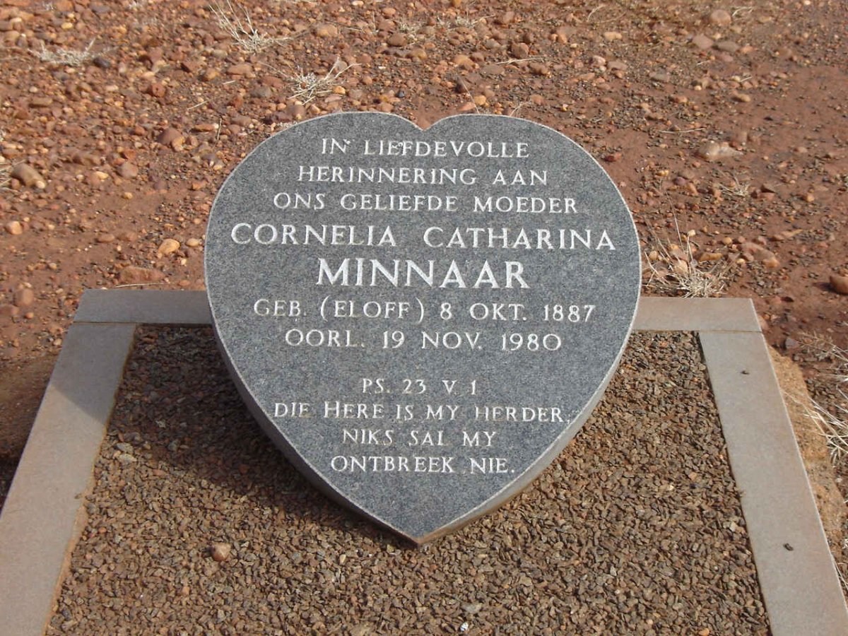 MINNAAR Cornelia Catharina nee ELOFF 1887-1980