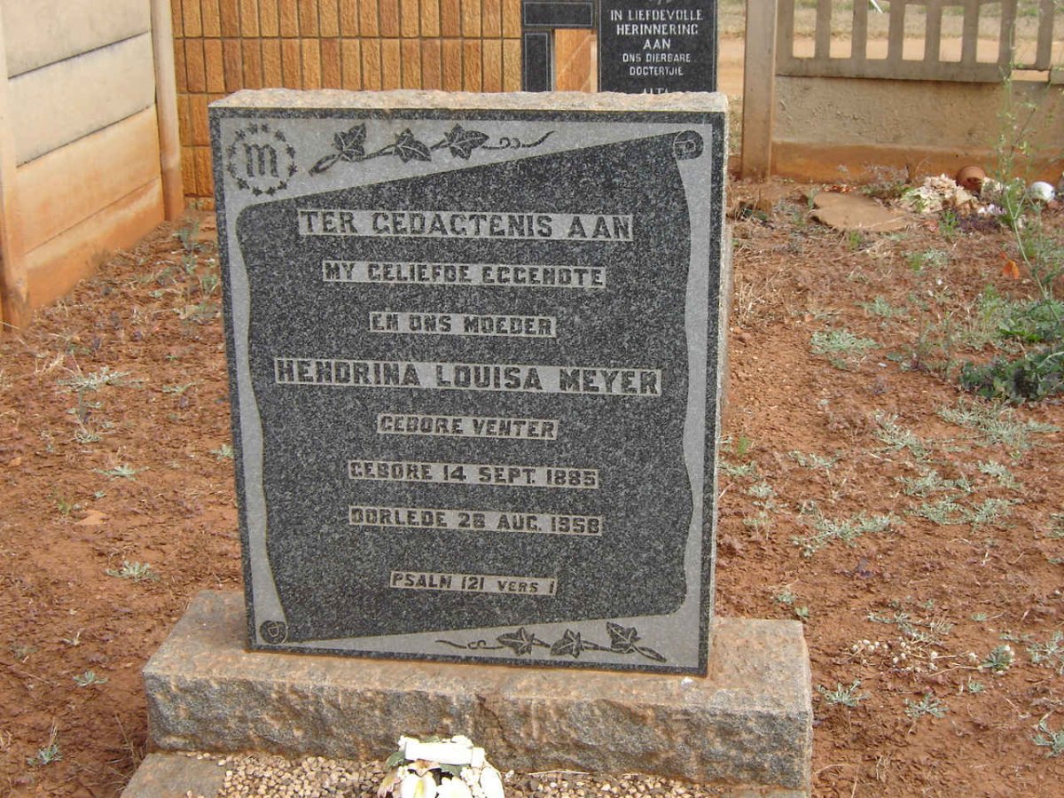 MEYER Hendrina Louisa nee VENTER 1885-1958
