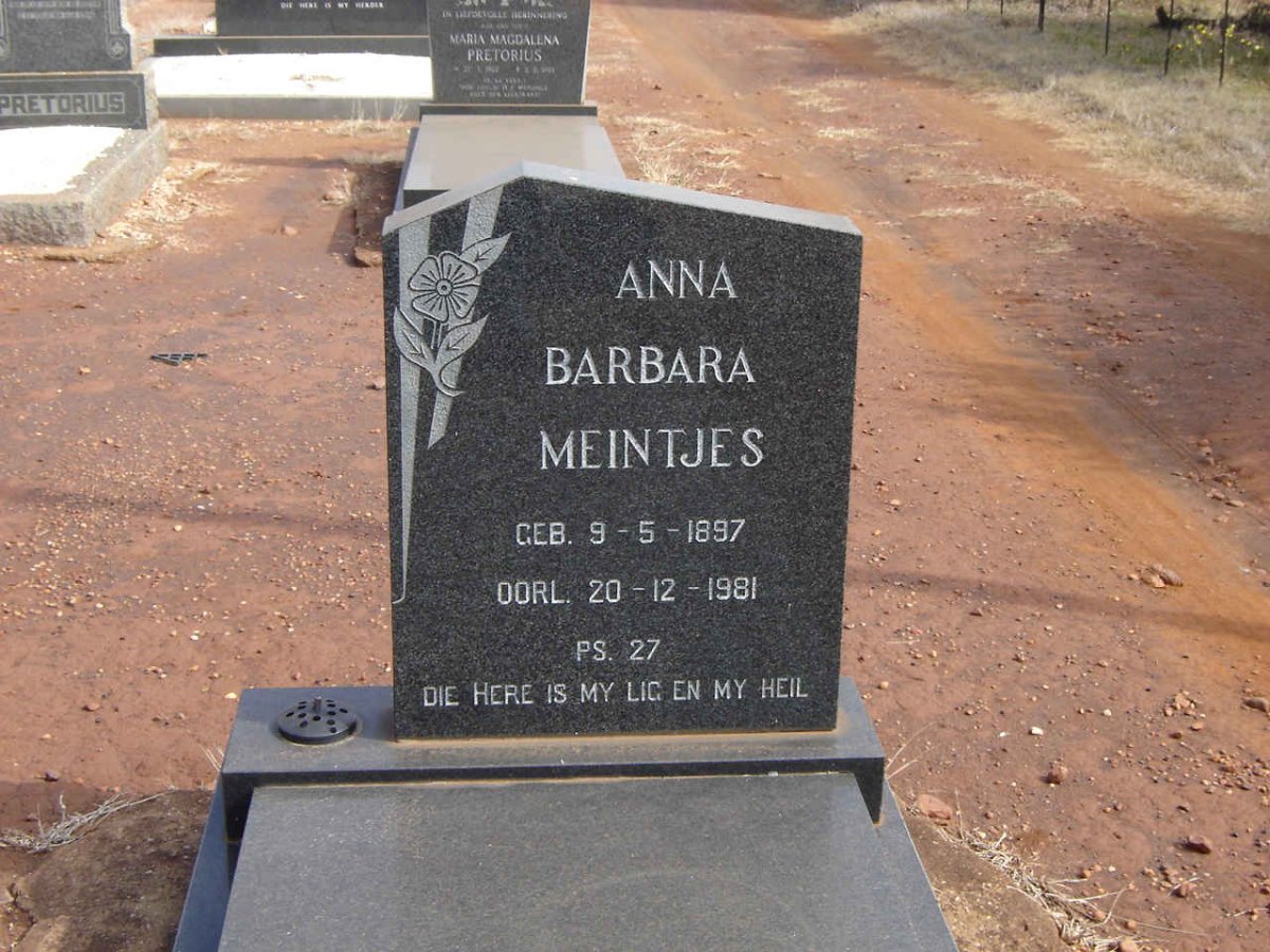 MEINTJES Anna Barbara 1897-1981