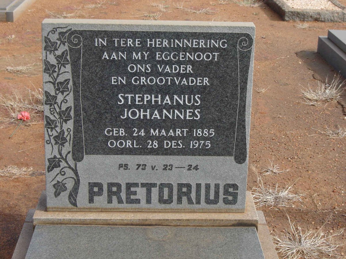 PRETORIUS Stephanus Johannes 1885-1975