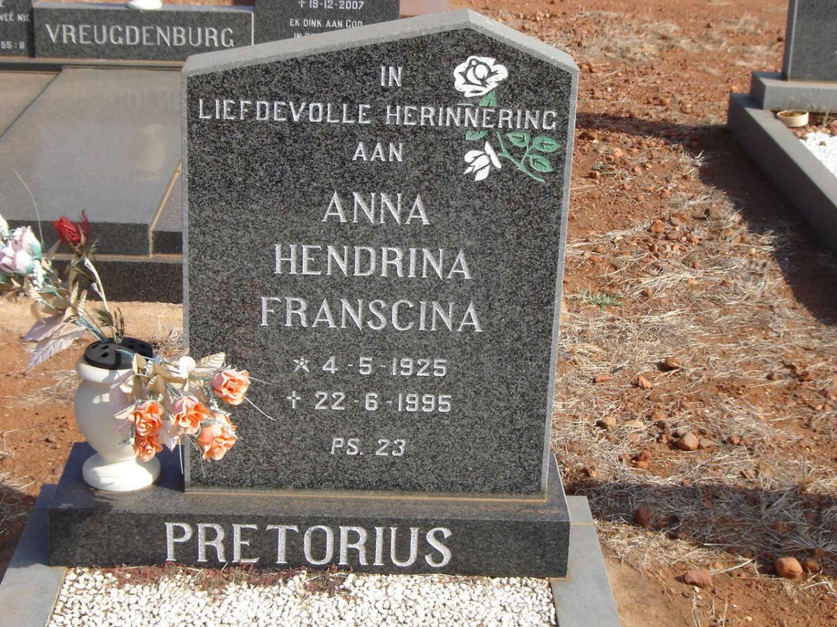 PRETORIUS Hendrina Franscina 1925-1995