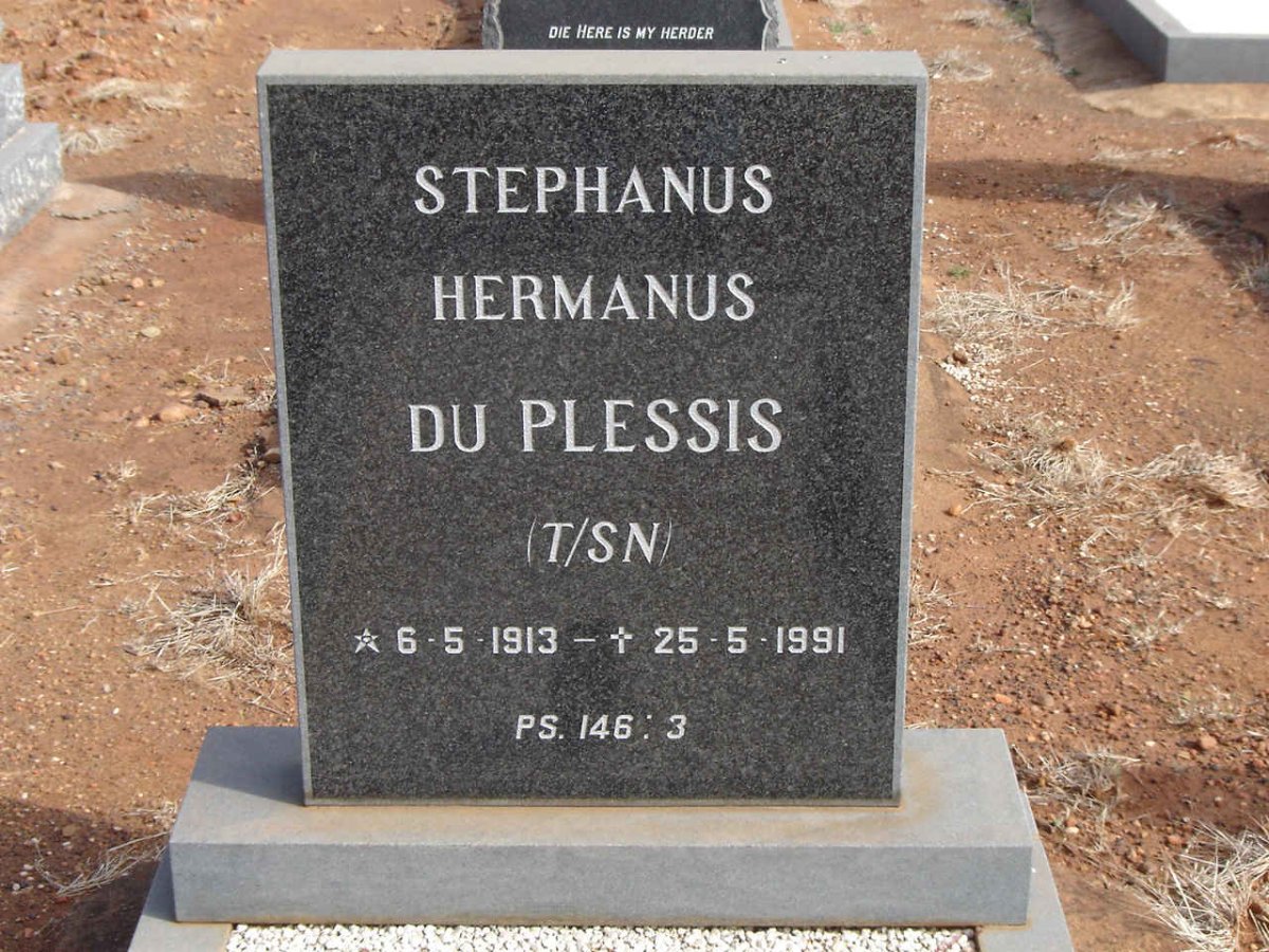 PLESSIS Stephanus Hermanus, du 1913-1991