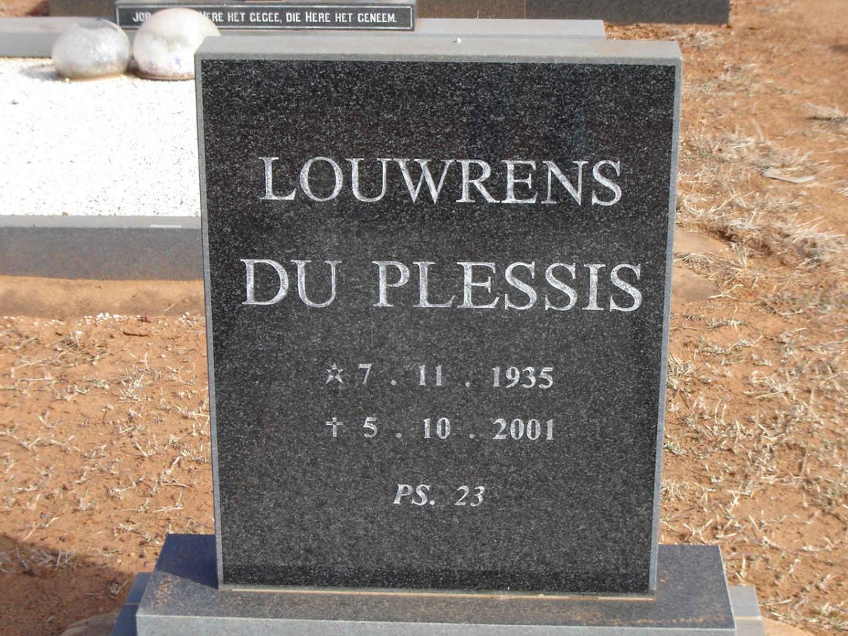 PLESSIS Louwrens, du 1935-2001