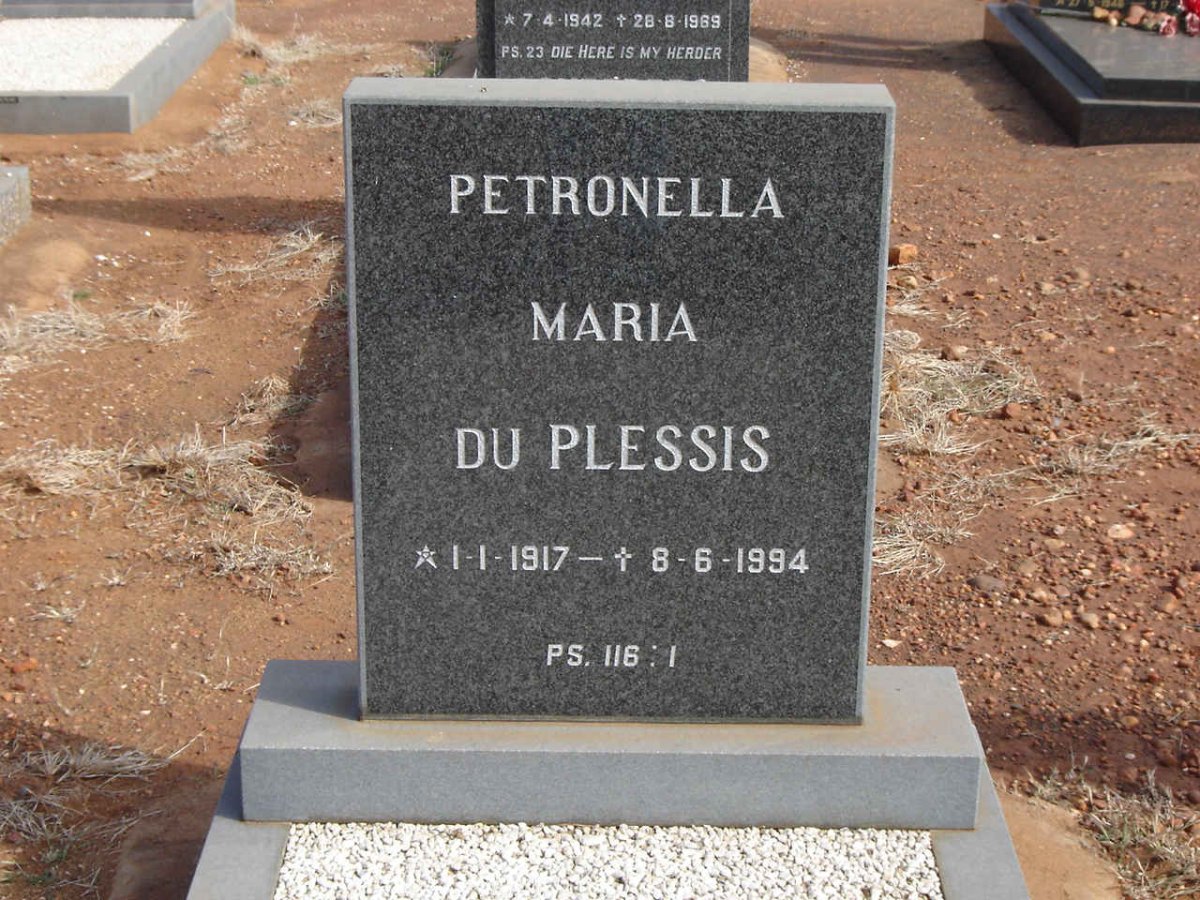PLESSIS Petronella Maria, du 1917-1994