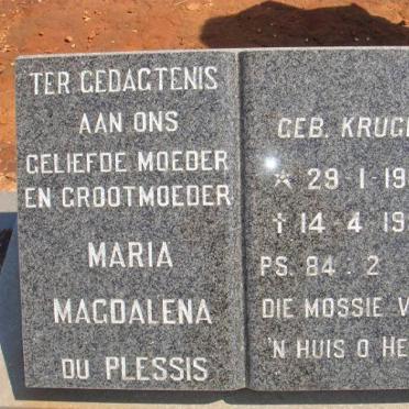 PLESSIS Maria Magdalena, du nee KRUGER 1906-1995