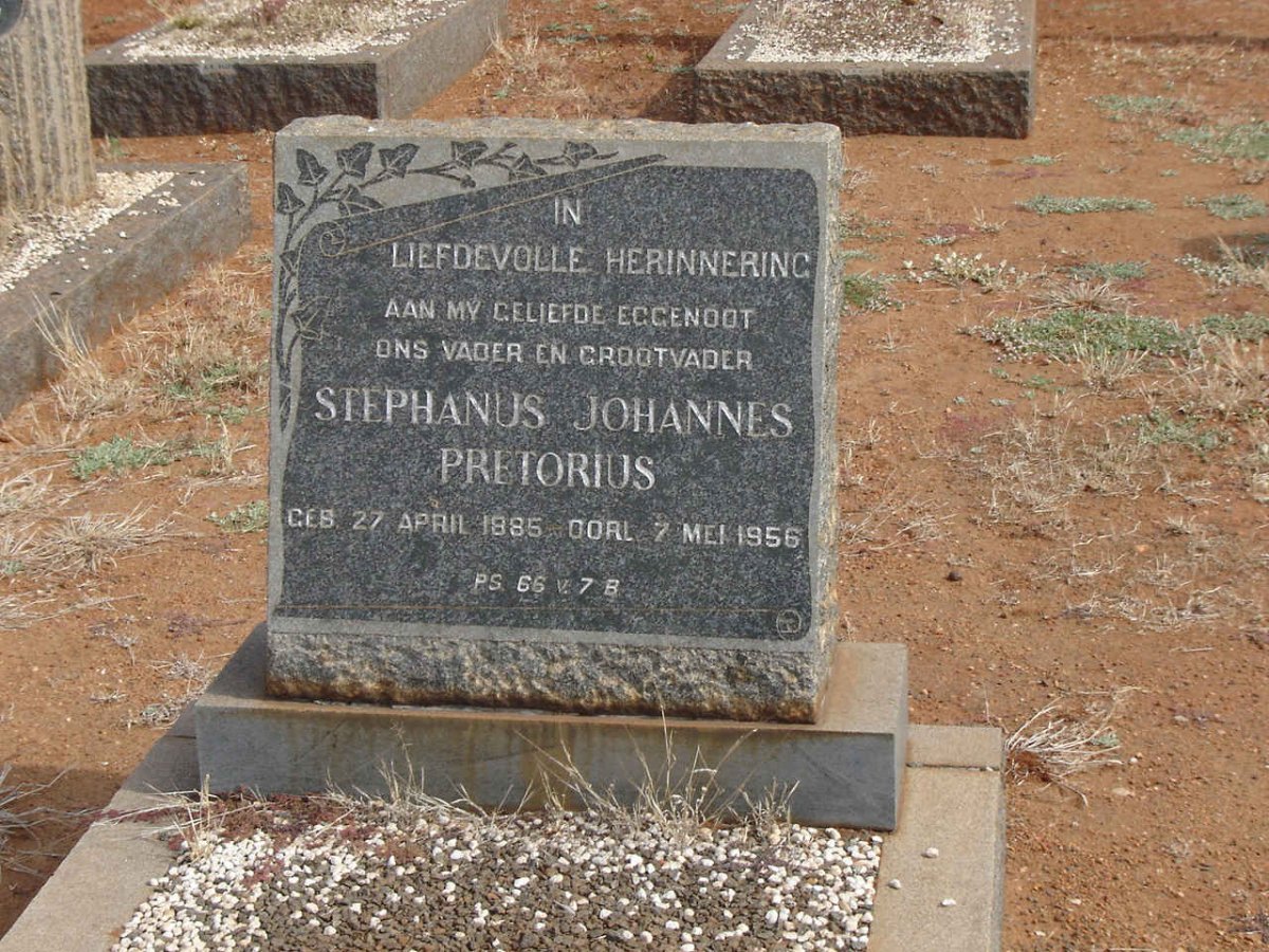 PRETORIUS Stephanus Johannes 1885-1956