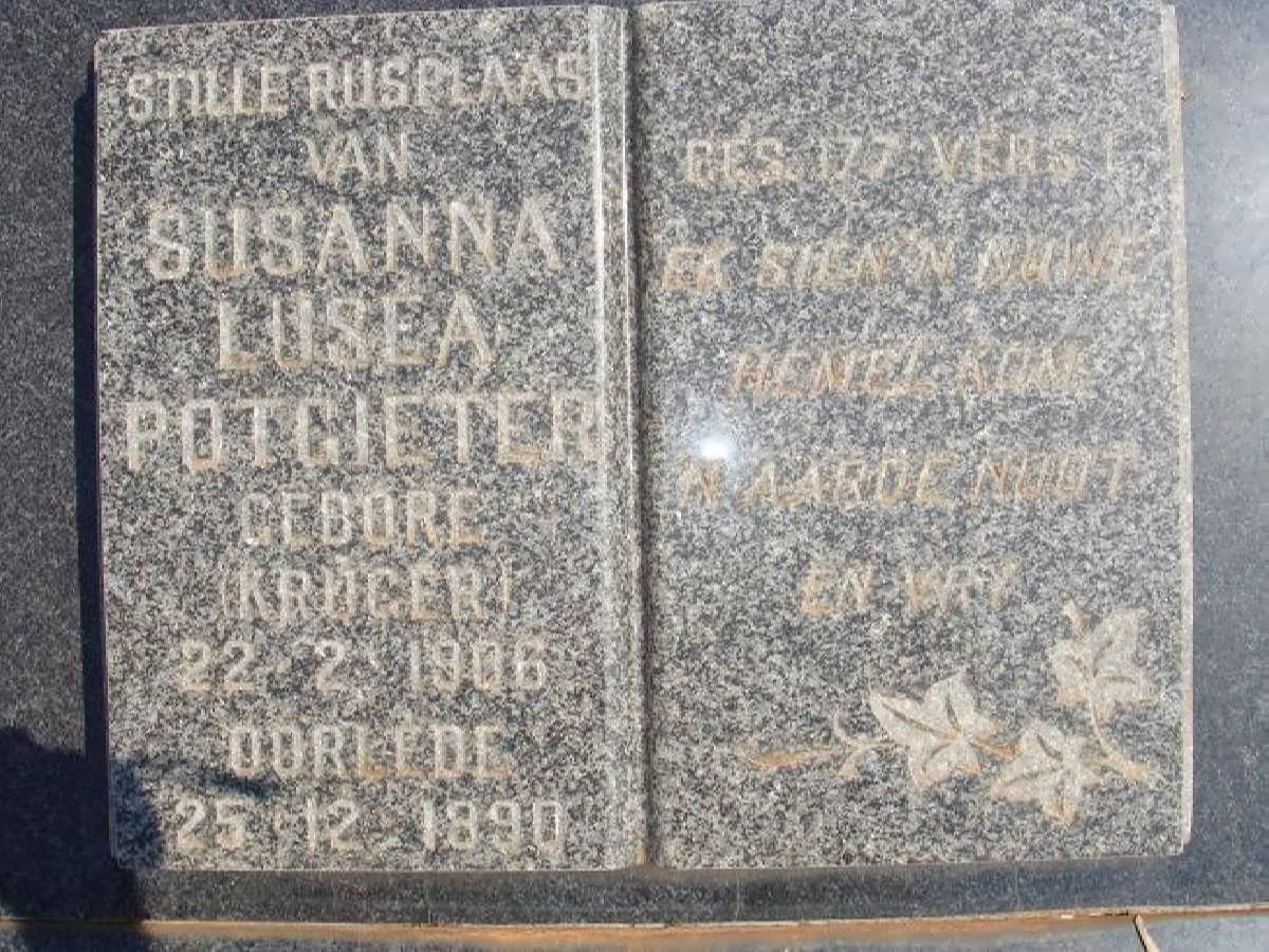 POTGIETER Susanna Lusea nee KRUGER 1906-1990