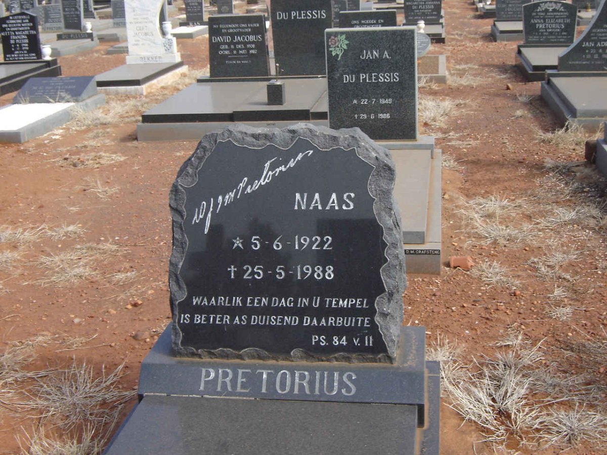 PRETORIUS Naas 1922-1988