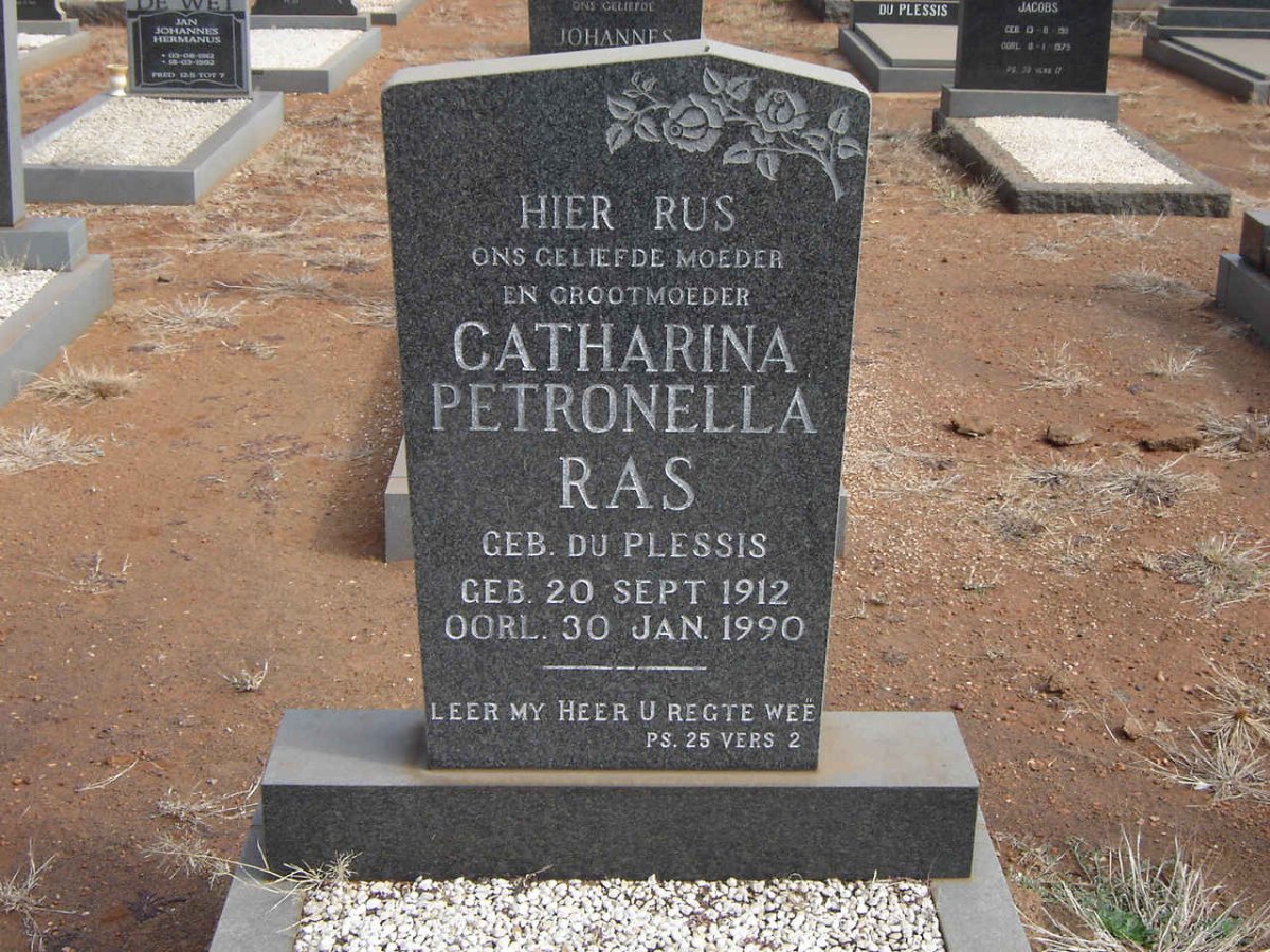RAS Catharina Petronella nee DU PLESSIS