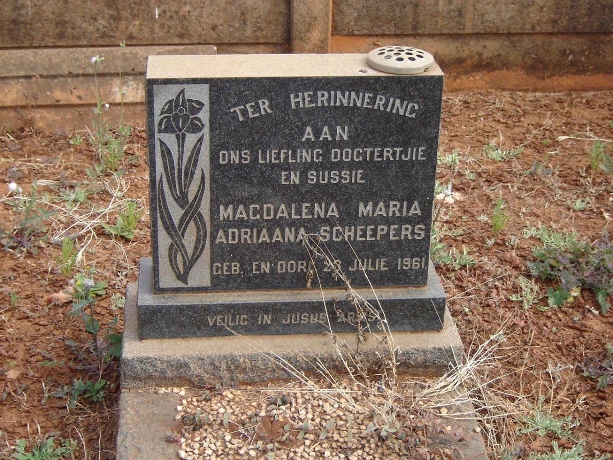 SCHEEPERS Magdalena Maria Adriaana 1961-1961