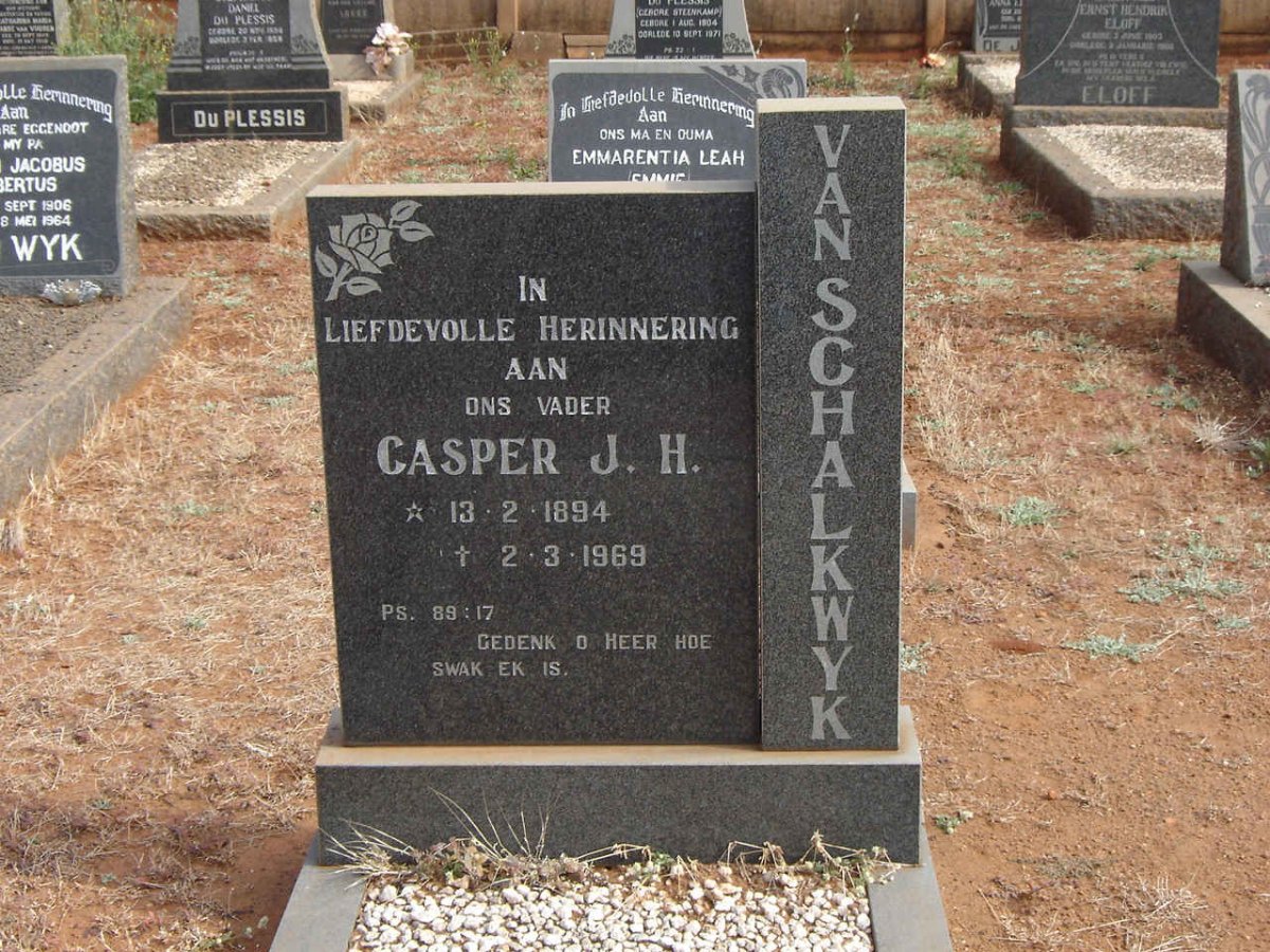 SCHALKWYK Casper J.H., van 1894-1969