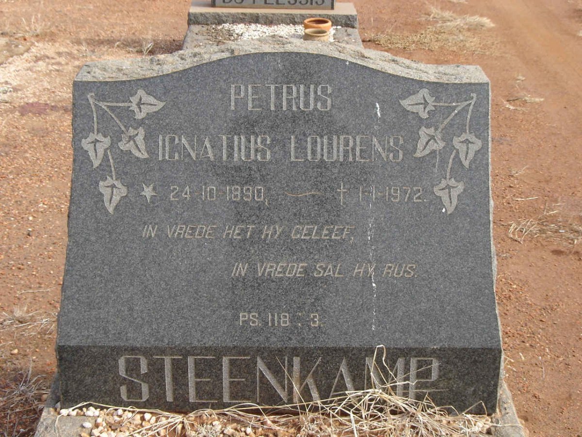 STEENKAMP Petrus Ignatius Lourens 1890-1970