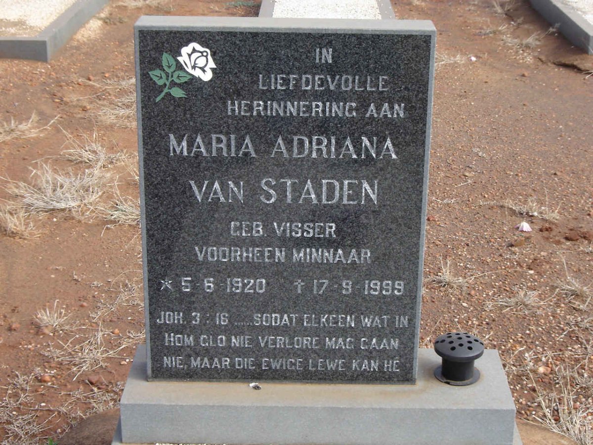 STADEN Maria Adriana, van 1920-1999