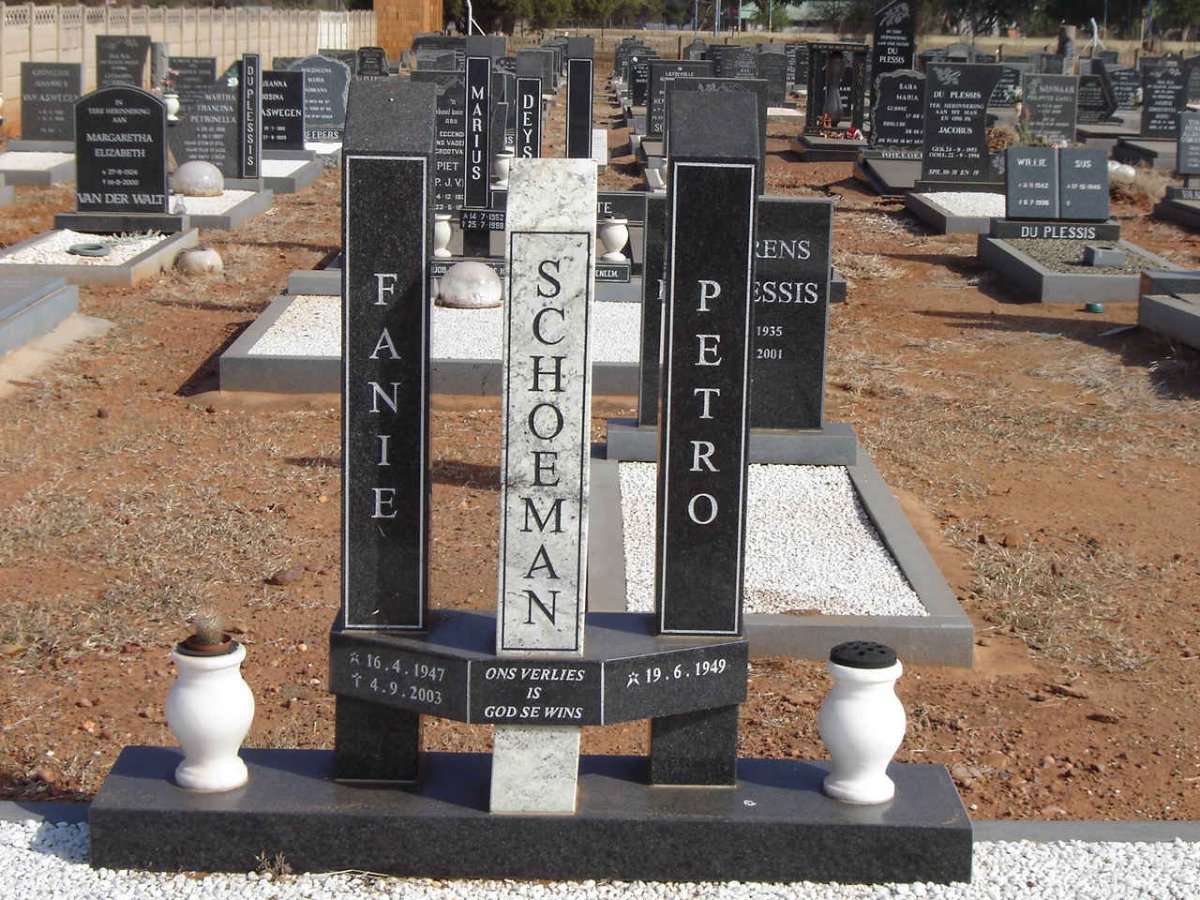 SCHOEMAN Fanie 1947-2003 &amp; Petro 1949-