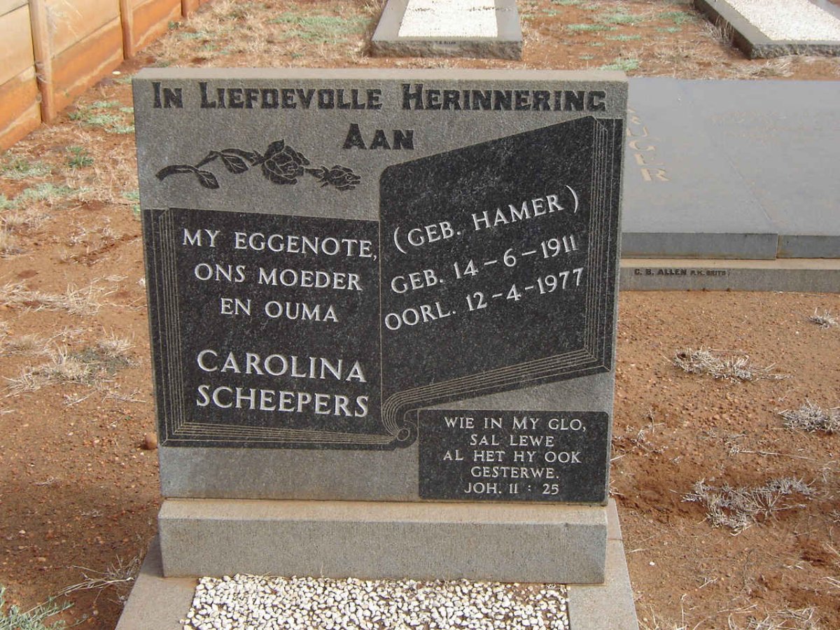 SCHEEPERS Carolina nee HAMER 1911-1977