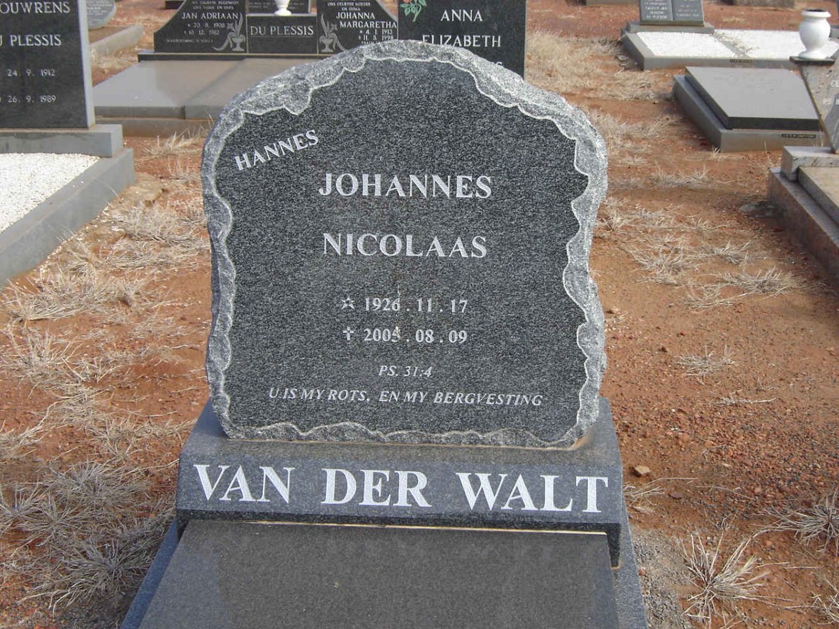 WALT Johannes Nicolaas, van der 1926-2005