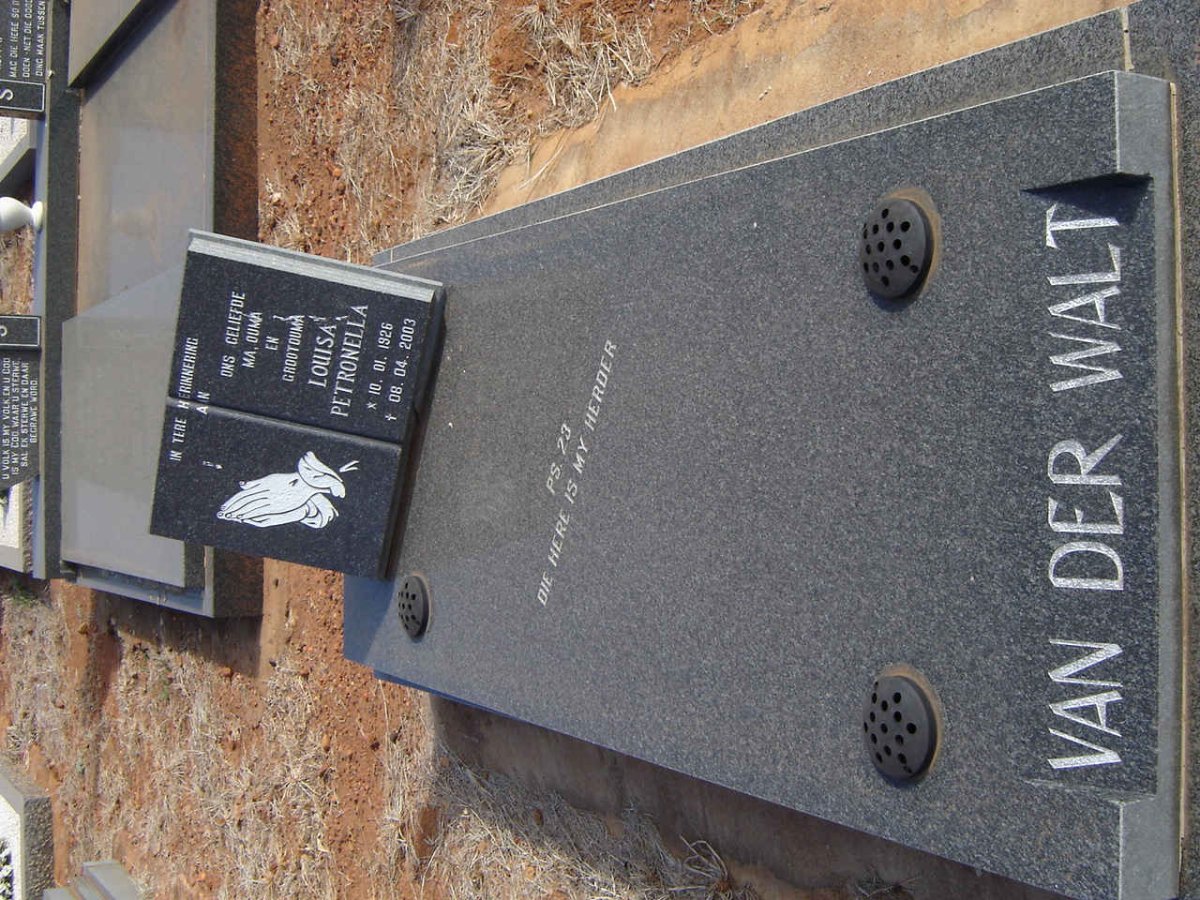 WALT Louisa Petronella, van der 1926-2003