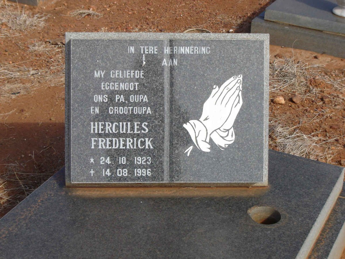 WALT Hercules Frederick, van der 1923-1996