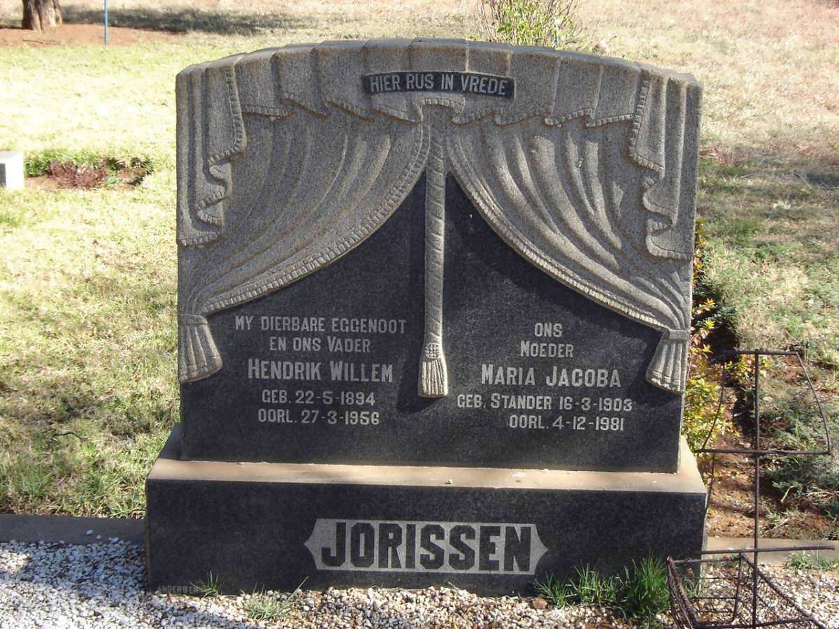 JORISSEN Hendrik Willem 1894-1956 &amp; Maria Jacoba STANDER 1903-1981