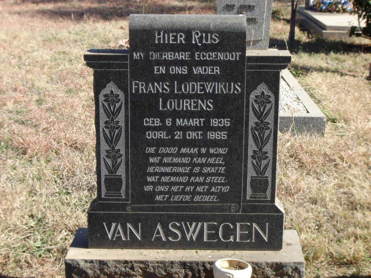 ASWEGEN Frans Lodewikus Lourens, van 1935-1965