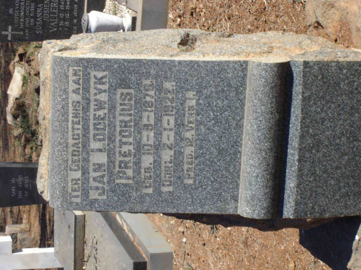 PRETORIUS Jan Lodewyk 1876-1922