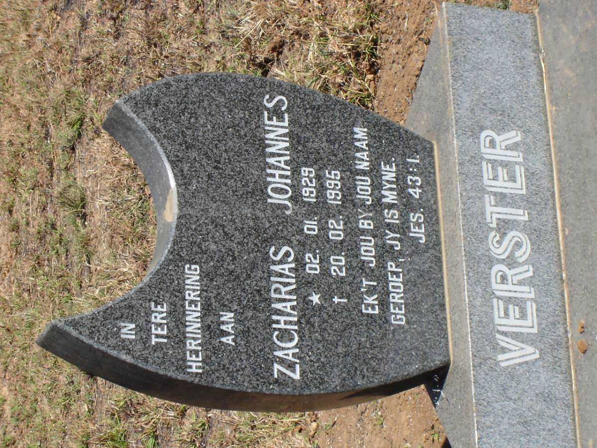 VERSTER Zacharias Johannes 1929-1995