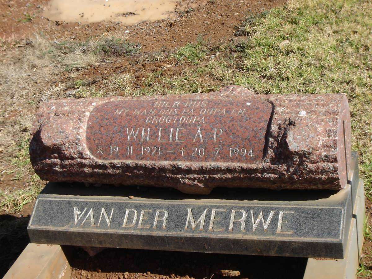 MERWE Willie A.P., van der 1921-1994