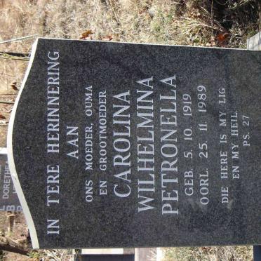 ENGELBRECHT Carolina Wilhelmina Petronella 1919-1989