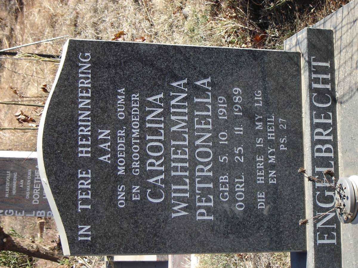 ENGELBRECHT Carolina Wilhelmina Petronella 1919-1989