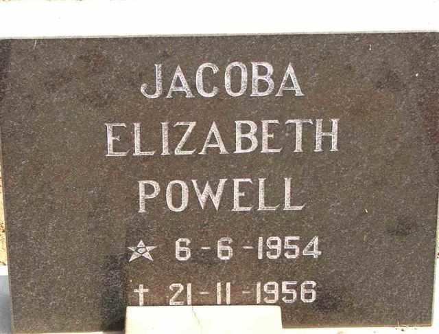 POWELL Jacoba Elizabeth 1954-1956