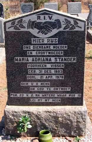 STANDER Maria Adriana nee VISSER 1893-1976