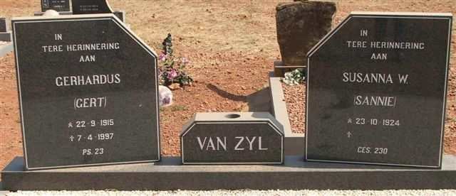 ZYL Gerhardus, van 1915-1997 &amp; Susanna W. 1924-