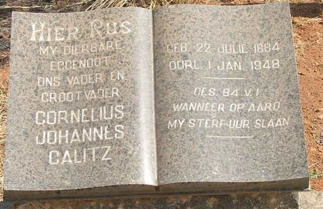 CALITZ Cornelius Johannes 1884-1948