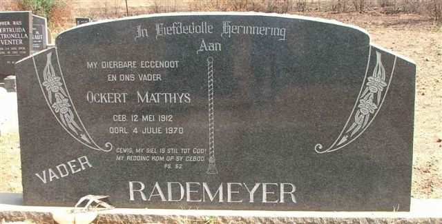 RADEMEYER Ockert Matthys 1912-1970